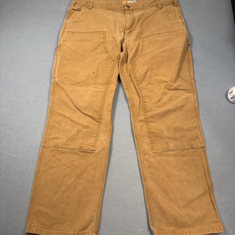 Carhartt Pants Mens 42x32 Brown Canvas Double Knee Work 103334 211